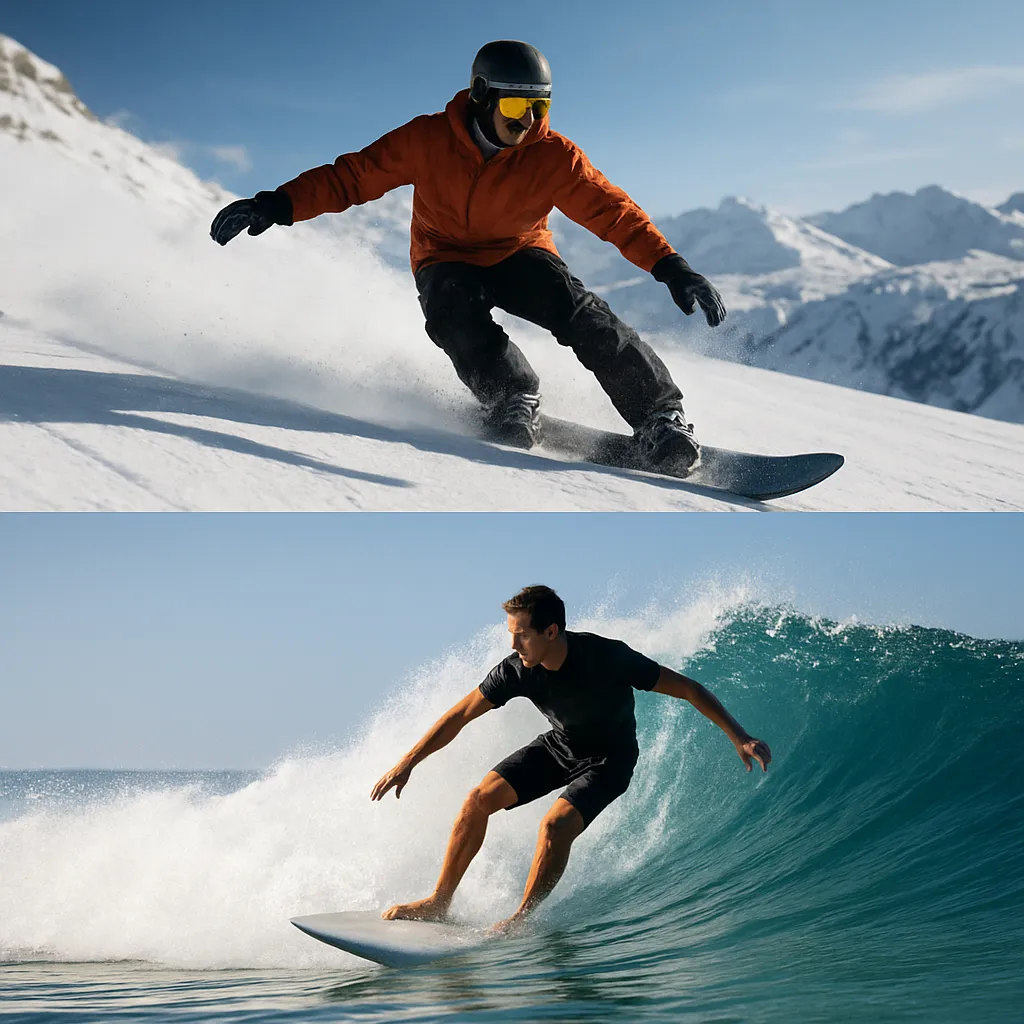 Jakie są podobieństwa między snowboardem a surfingiem